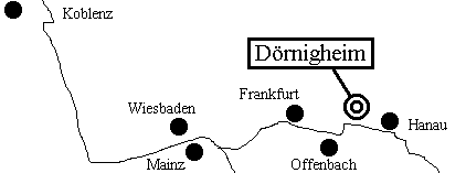 Lagekarte von Dörnigheim bei Frankfurt